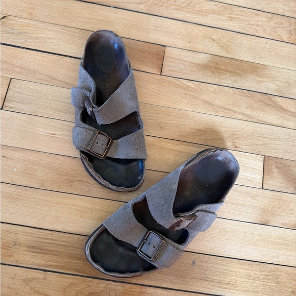 Birkenstock Arizona beige tan suede sandals - Picture 1 of 9